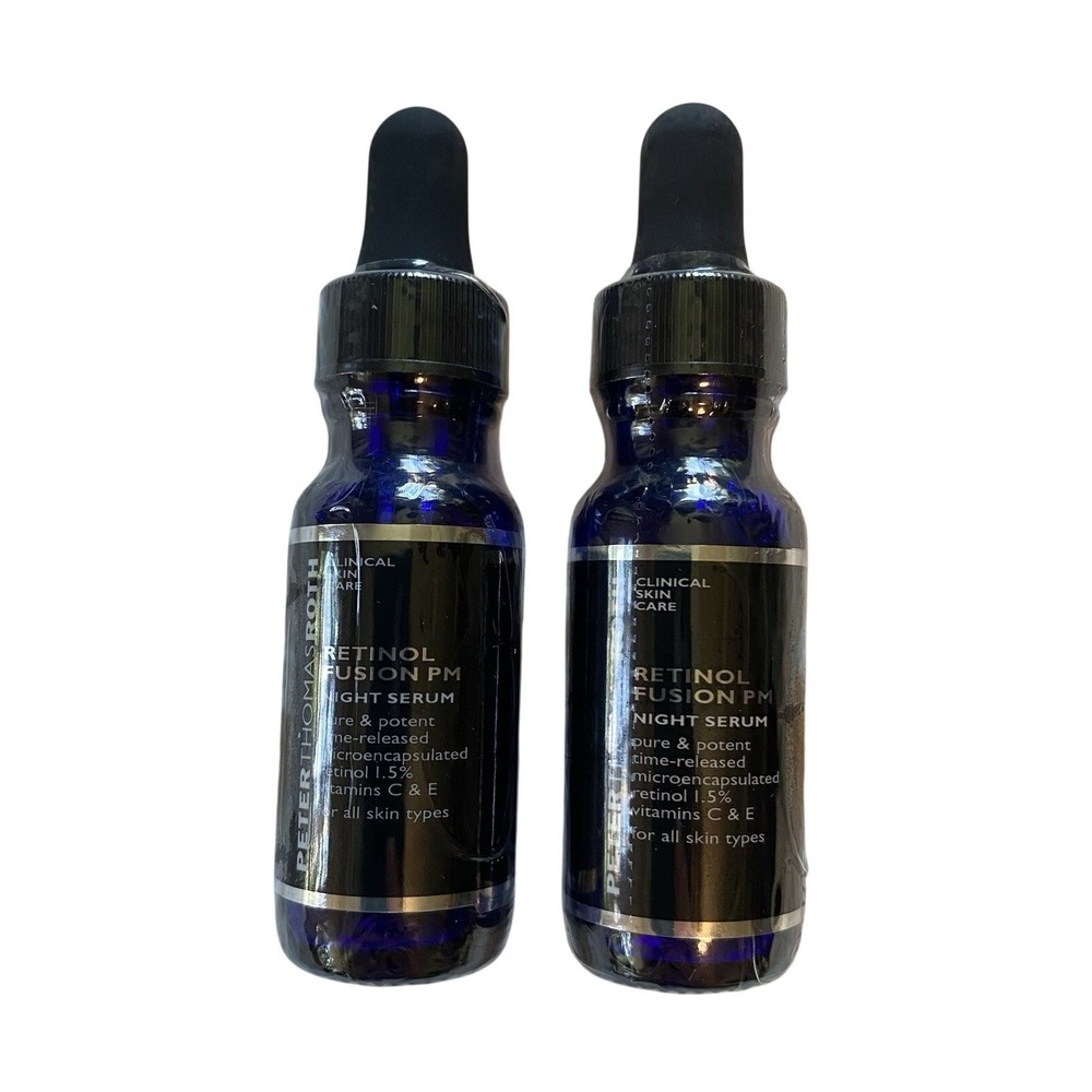 Peter Thomas Roth Retinol Fusion PM Night Serum 0.4 oz Travel Size LOT OF 2 NEW